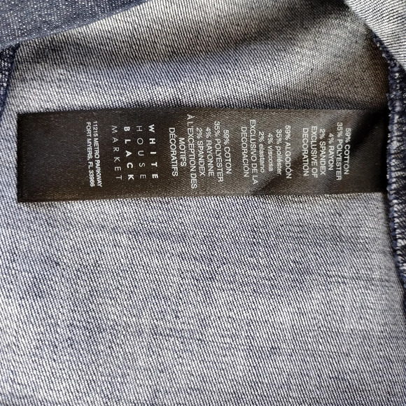 WHBM Blue Tailored Military Denim Jacket 2 NWT - Picture 9 of 10